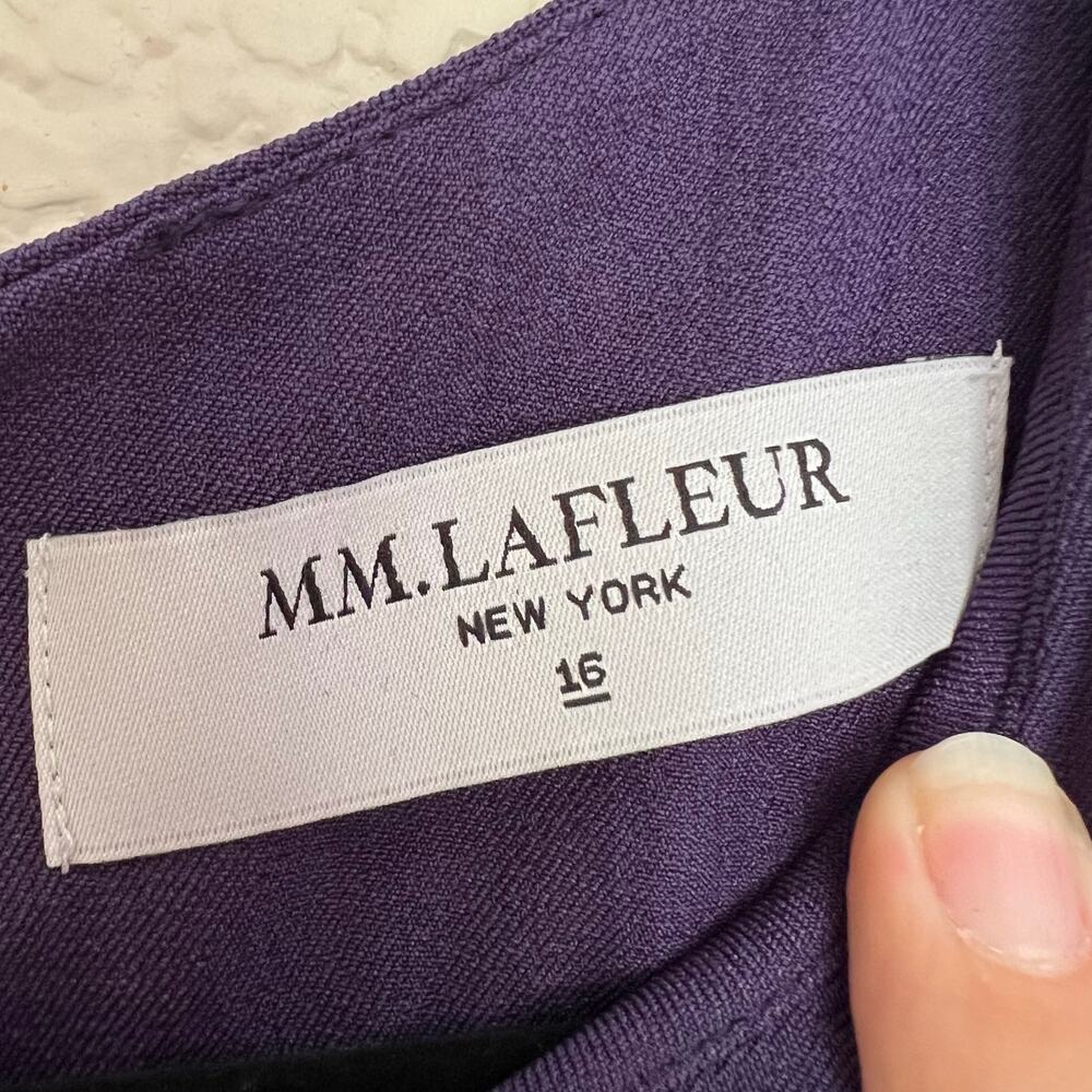 MM.LaFleur A-Line Sheath Dress Purple Sleeveless Washable Workwear Polished - Picture 7 of 13